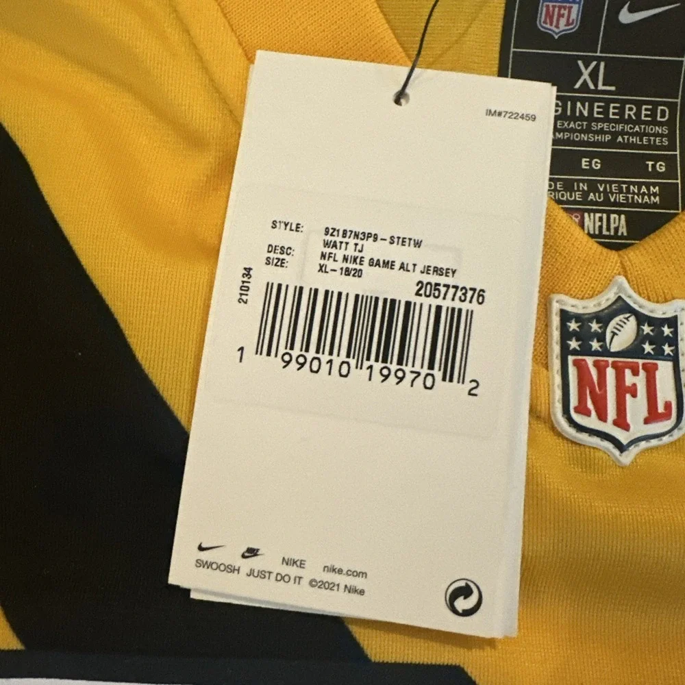 TJ WATT #90 PITTSBURGH STEELERS 2025 THROWBACK NIKE GAME‎ FOOTBALL JERSEY YXL